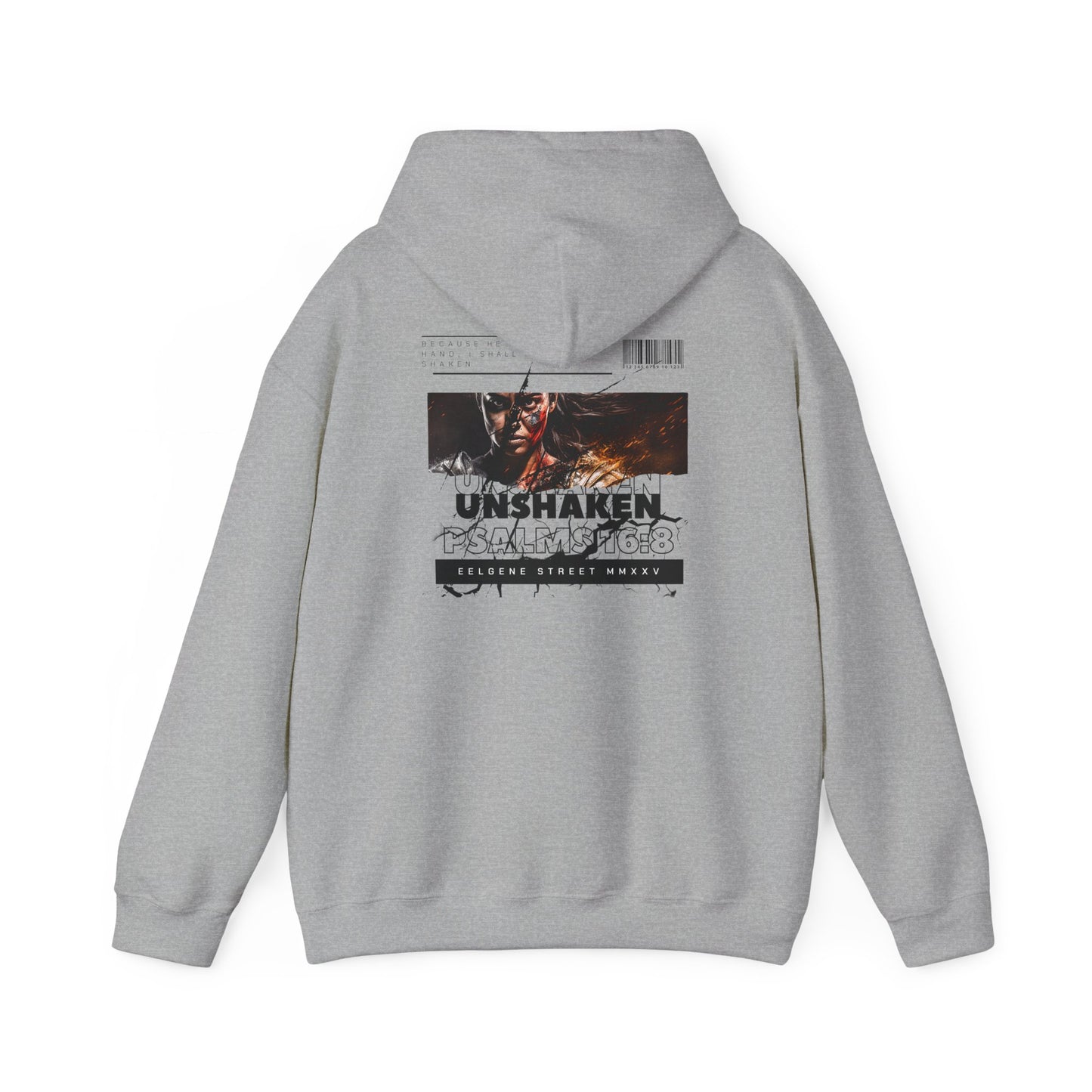 Unshaken Hoodie — Psalms 16:8 Christian Women's Faith Sweatshirt