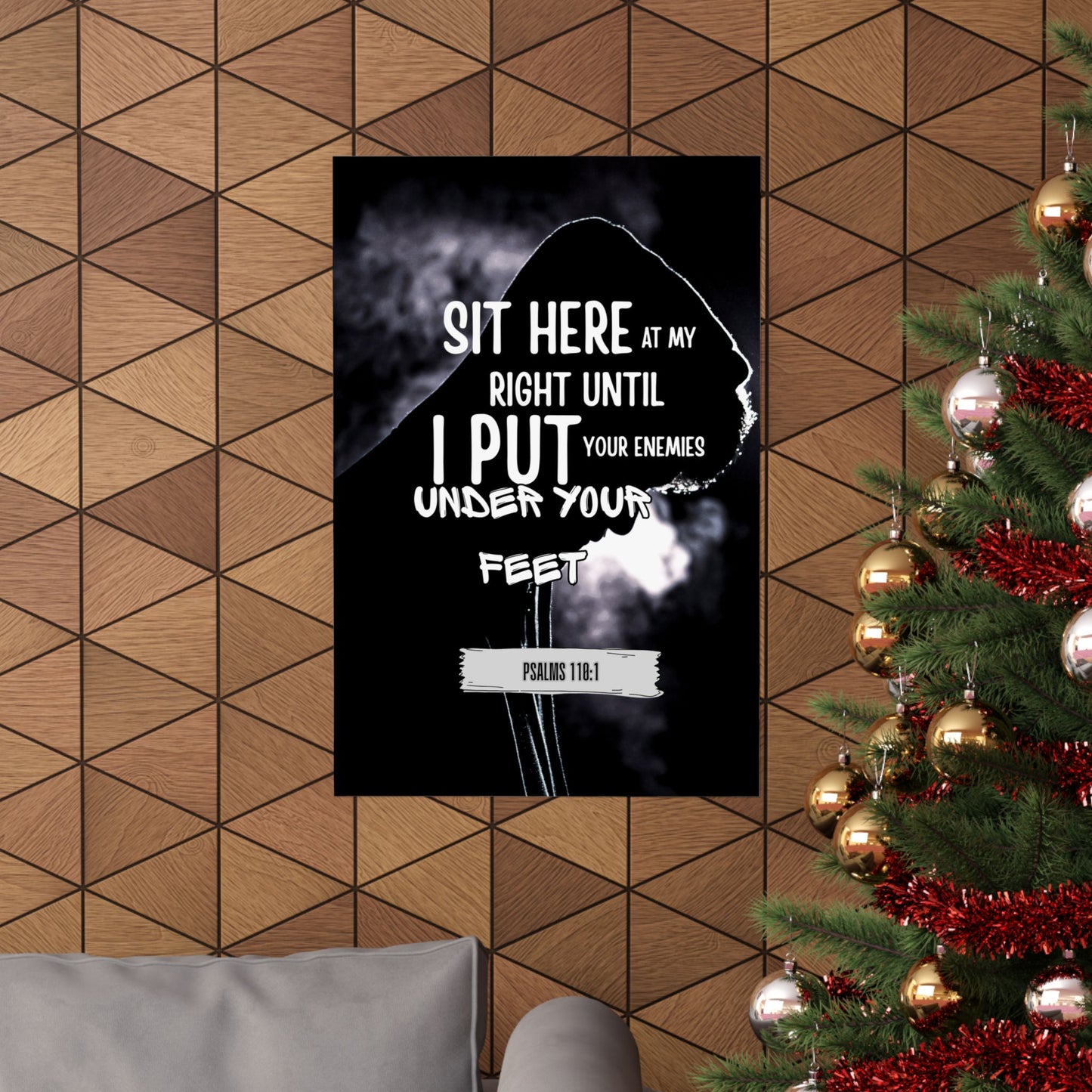 Vertical Poster - Psalm 110:1 God's Authority and Power Statement Design