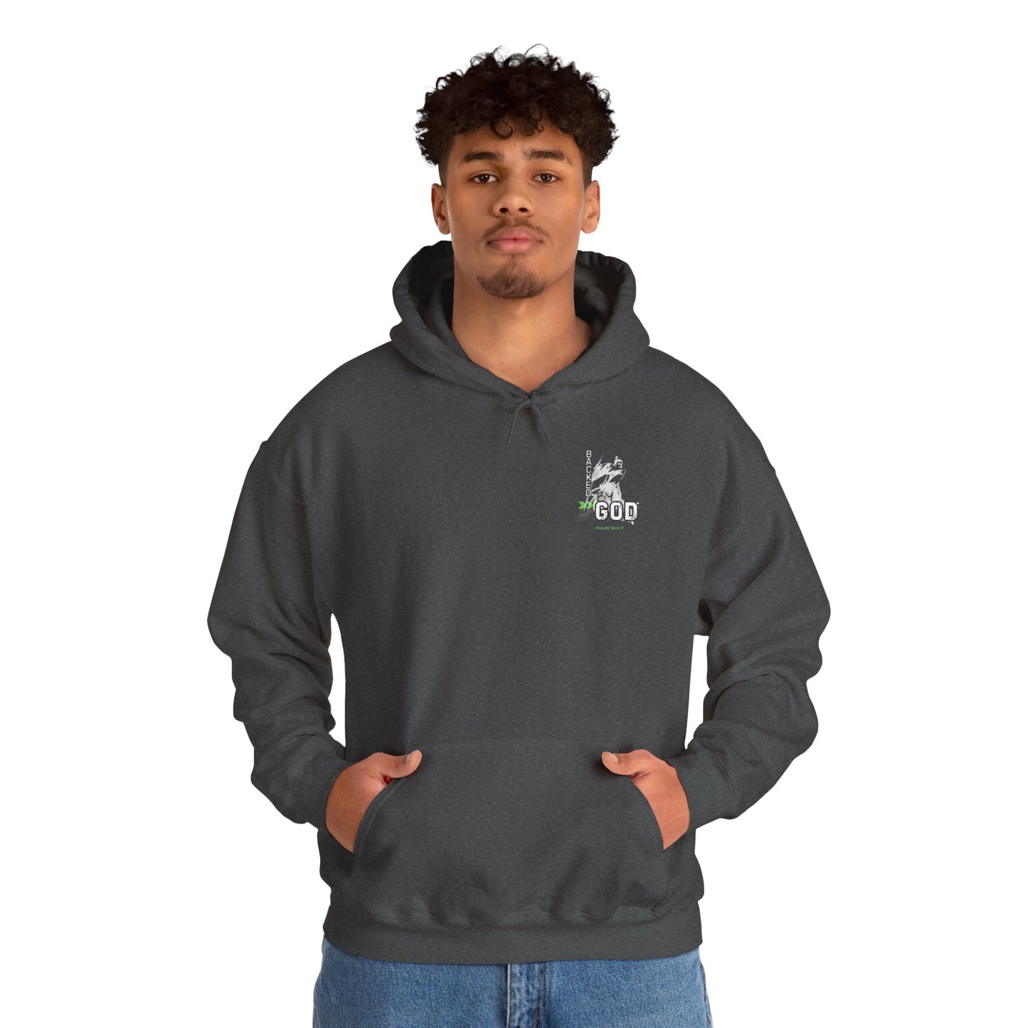 Backed By God Hoodie — Psalm 56:9-11 Faith Sweatshirt
