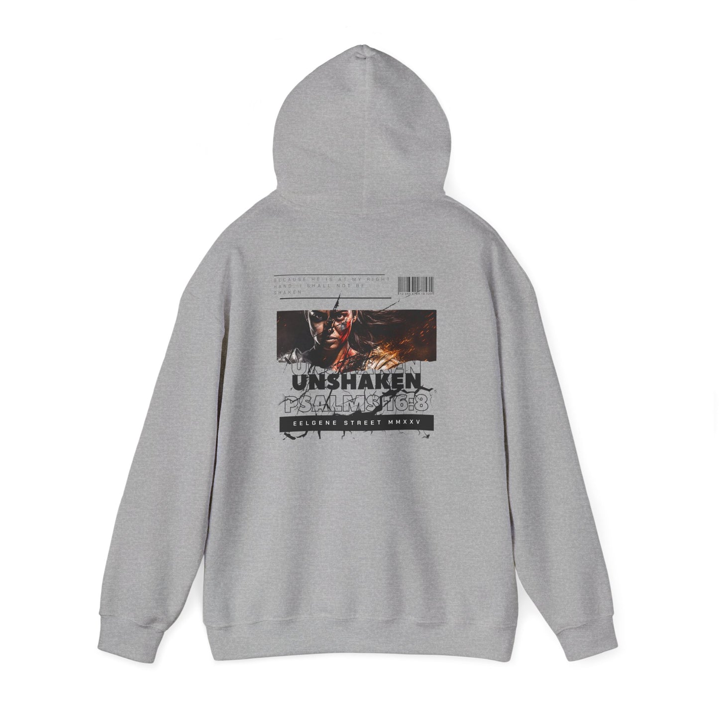 Unshaken Hoodie — Psalms 16:8 Christian Women's Faith Sweatshirt