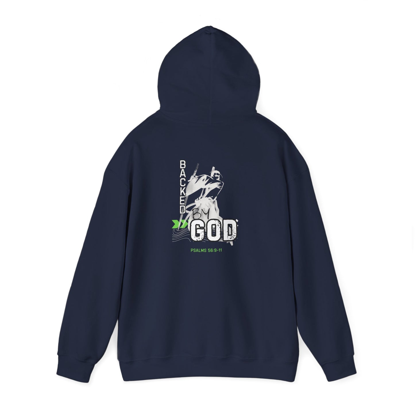 Backed By God Hoodie — Psalm 56:9-11 Faith Sweatshirt