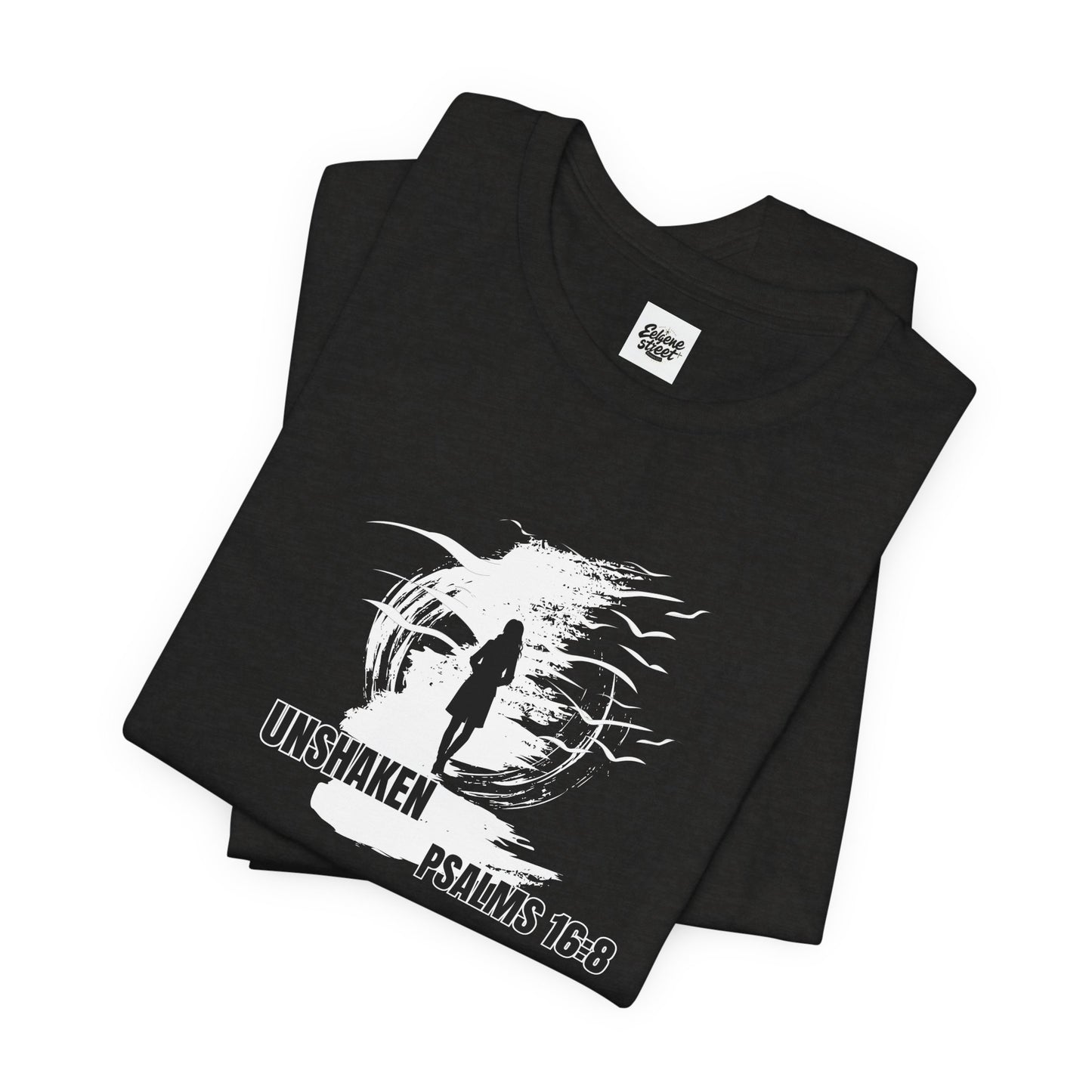 Unisex Tee - Unshaken in God's Presence Inspired by Psalms 16:8 - Women