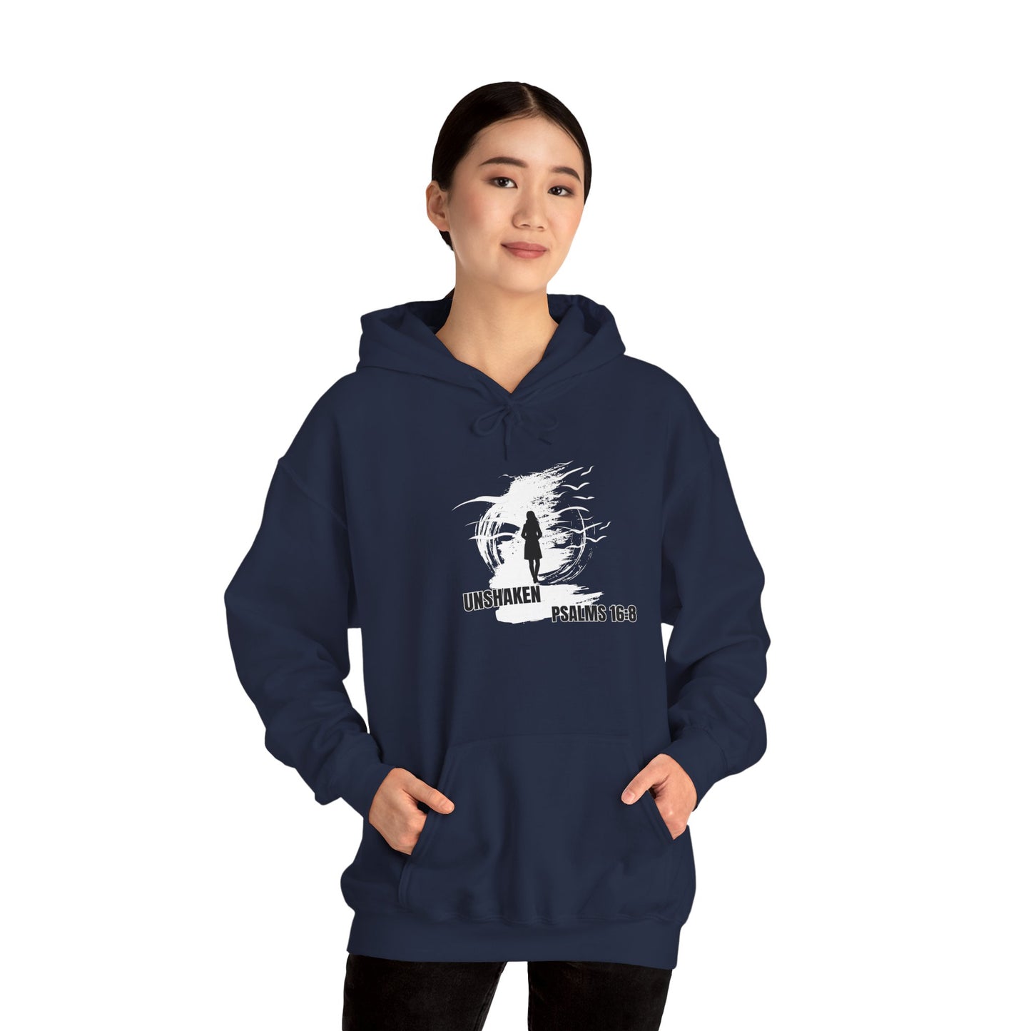 Unshaken Hoodie - Inspirational Psalm 16:8 Design for Women