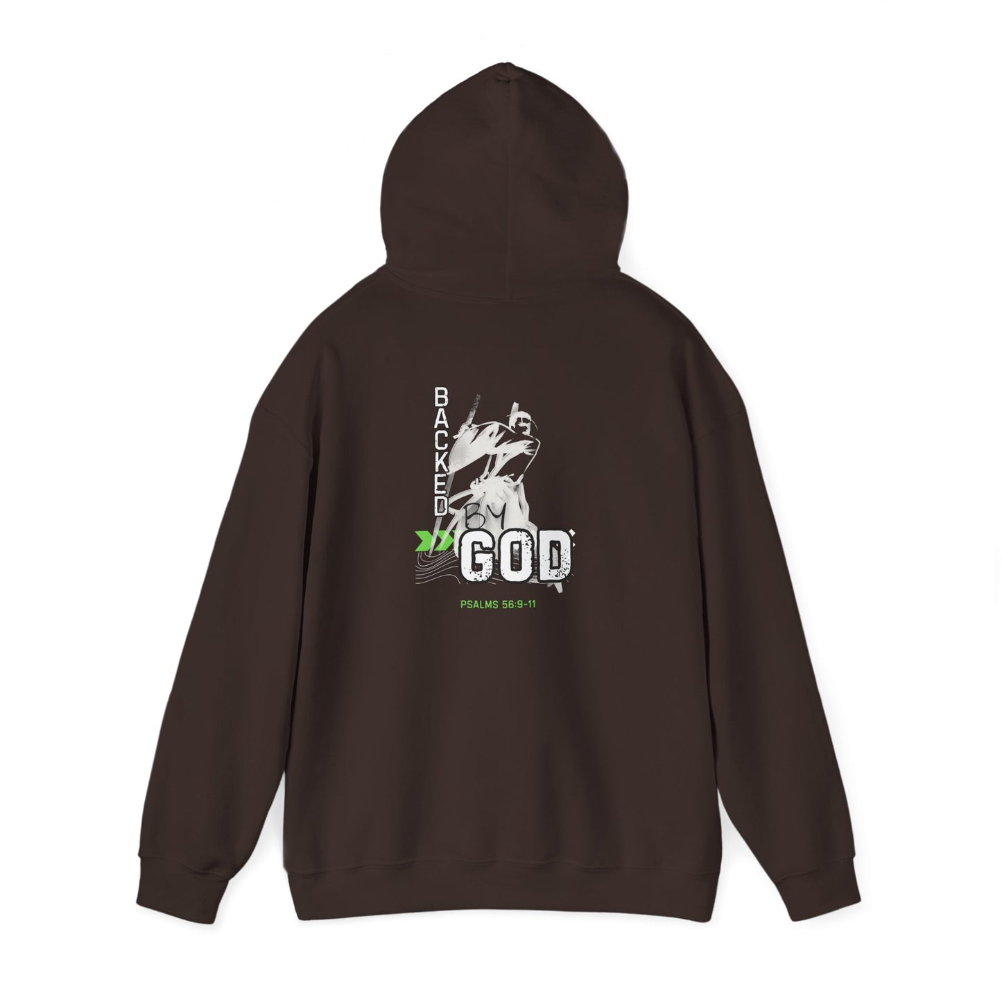 Backed By God Hoodie — Psalm 56:9-11 Faith Sweatshirt