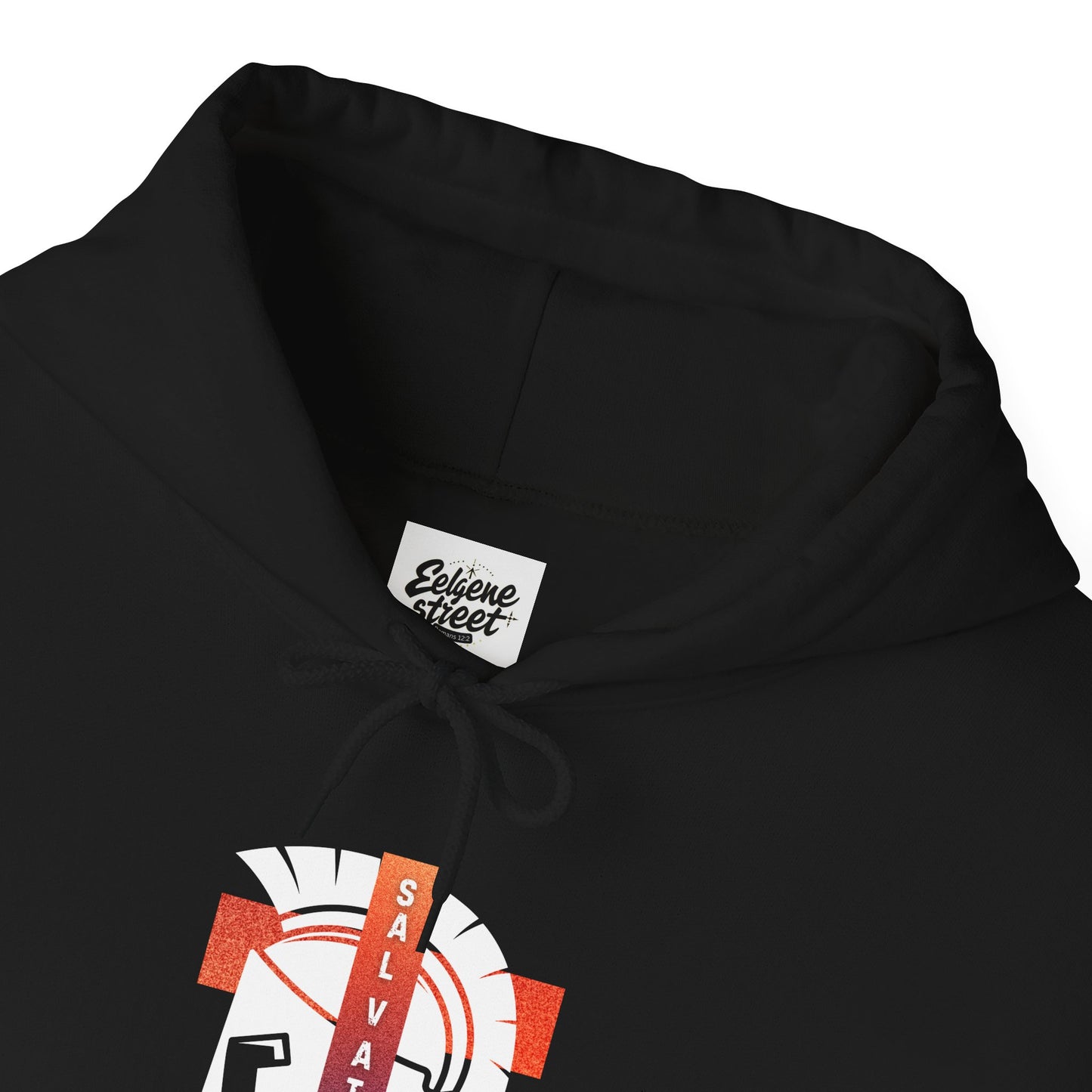 Christian Faith Hoodie with Roman 10:9 and Ephesians 6:17 Design