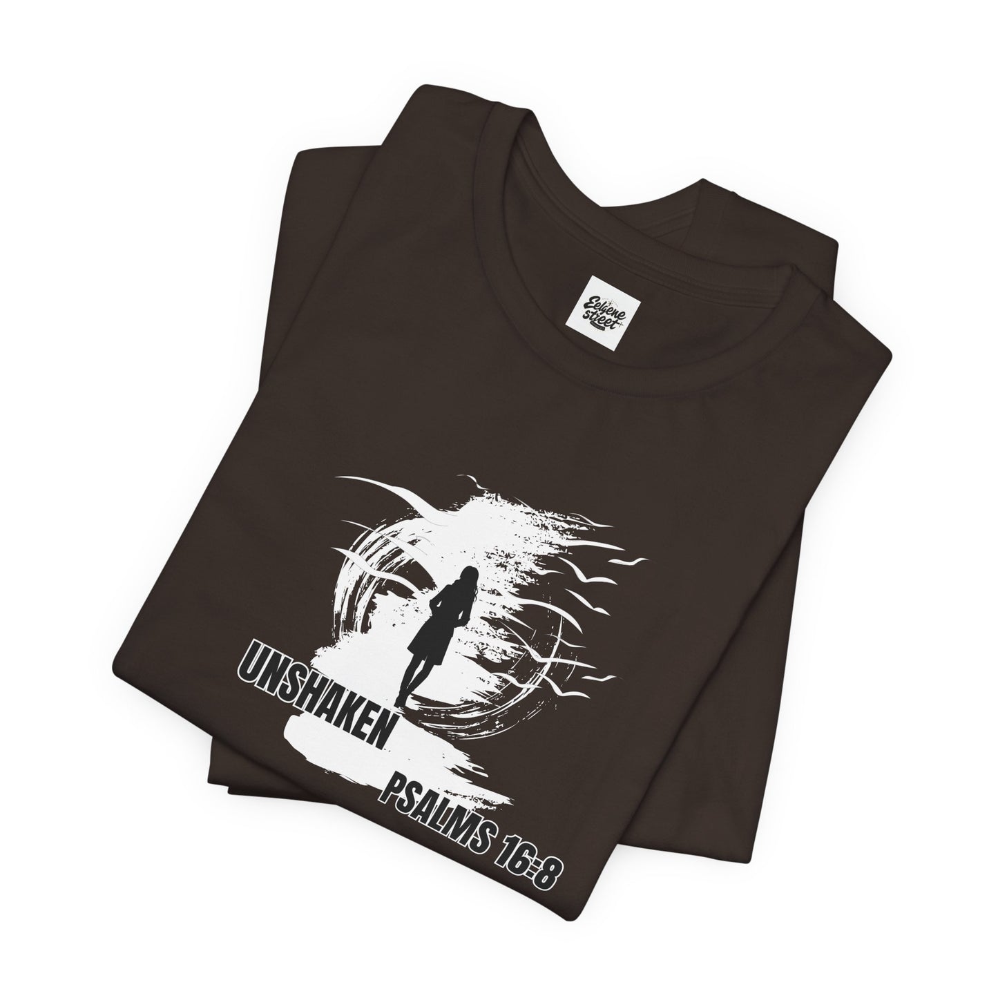 Unisex Tee - Unshaken in God's Presence Inspired by Psalms 16:8 - Women