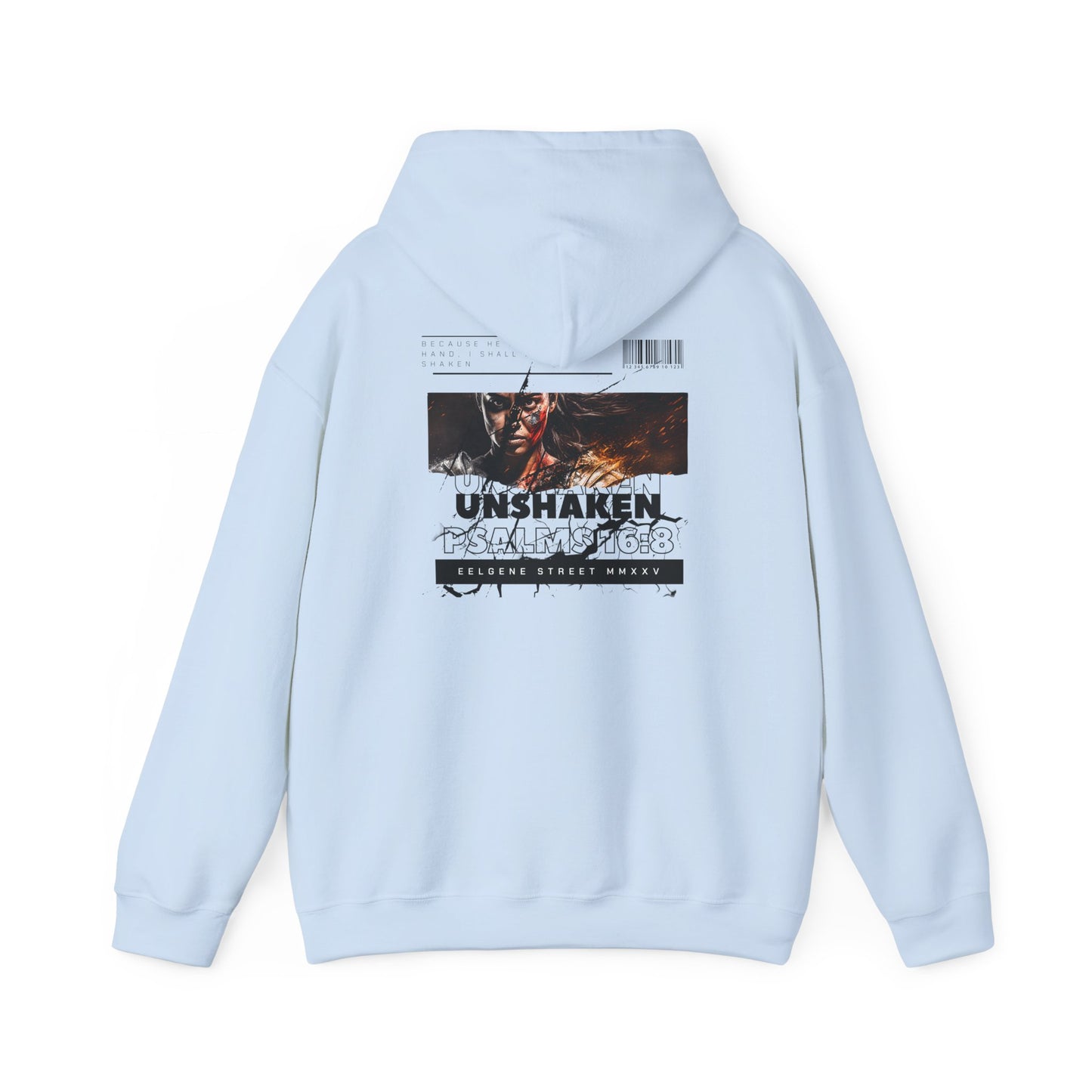 Unshaken Hoodie — Psalms 16:8 Christian Women's Faith Sweatshirt